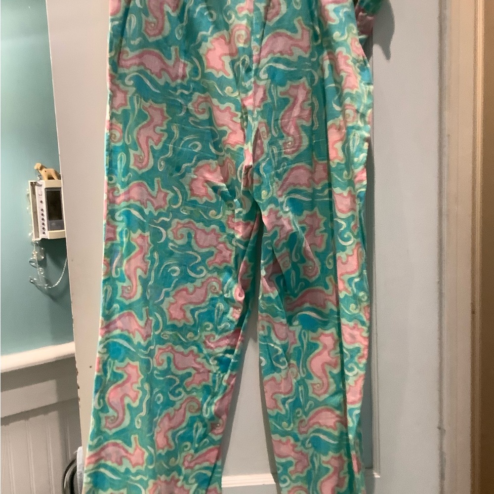 Lilly Pulitzer Swirl Print Pants - Teal, Pink & Lime